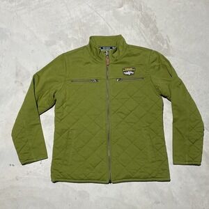 Subaru Wilderness Quilted Full Zip Jacket Women's SZ Large 100% Cotton Green